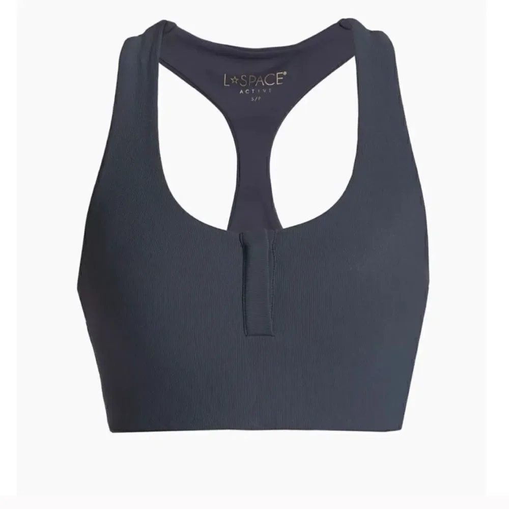 NWT L*Space Active Women's Underdog tank Sports Bra size Small Half snap